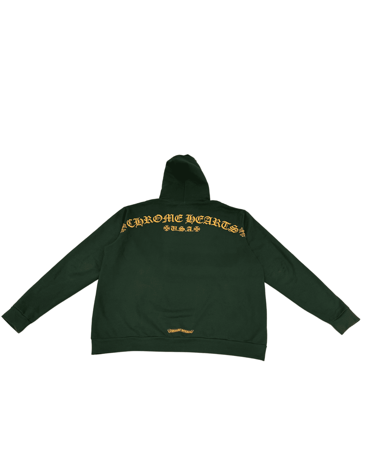 Chrome Hearts Military Green Orange Shoulder Logo Hoodie - Pre-Owned Size XL