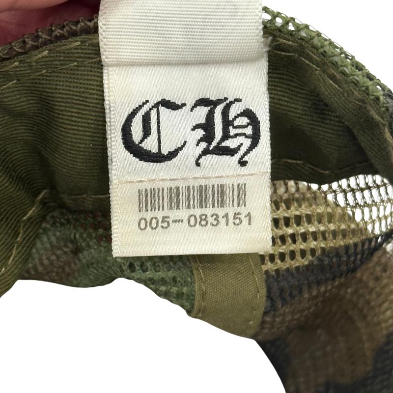 Vintage Chrome Hearts FUCK Hollywood Trucker Hat Camo - Pre-Owned