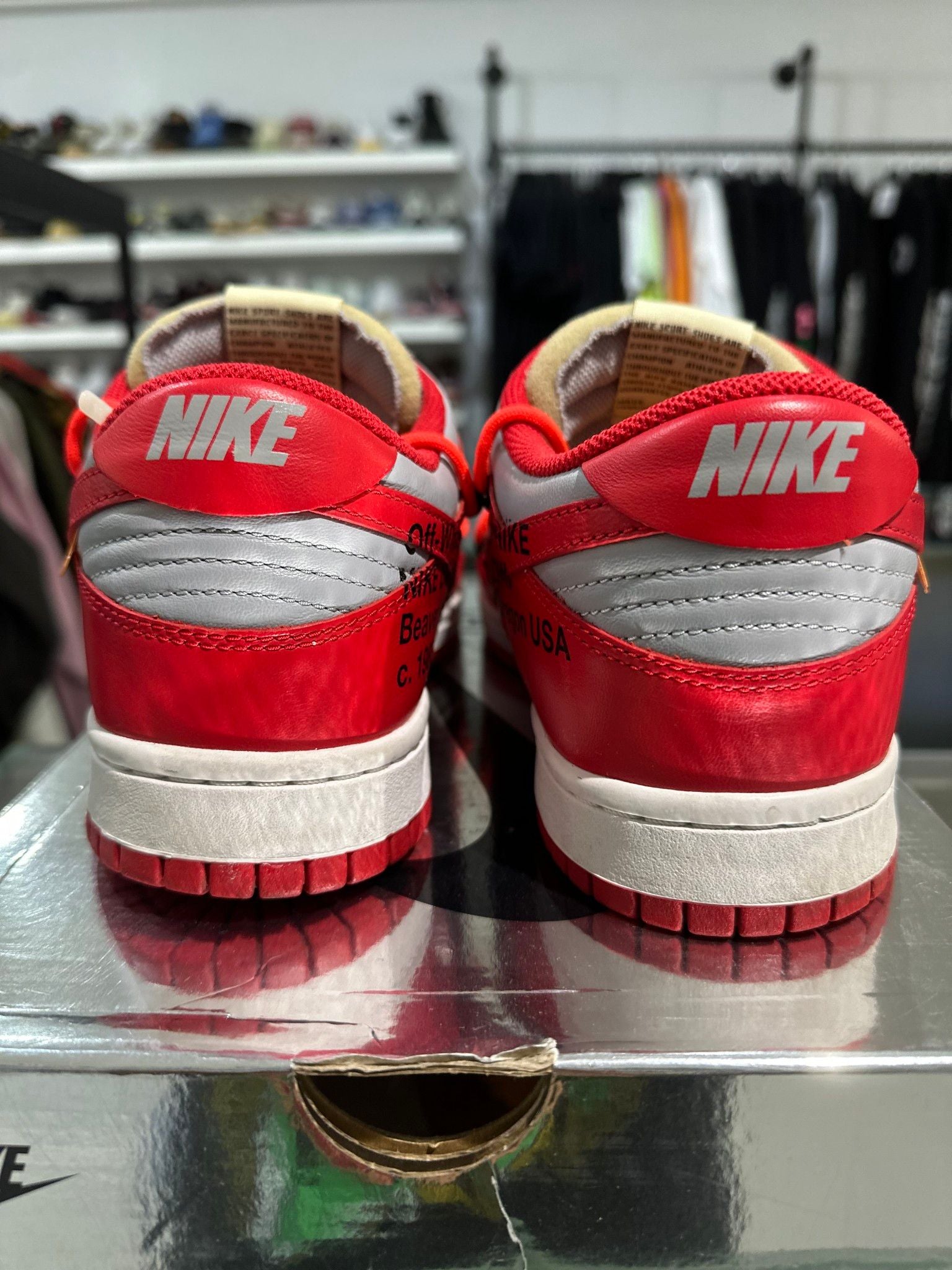 Nike Dunk Low Off-White University Red - Pre-Owned Size 10