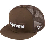 Supreme Box Logo Mesh Back New Era Brown Hat
