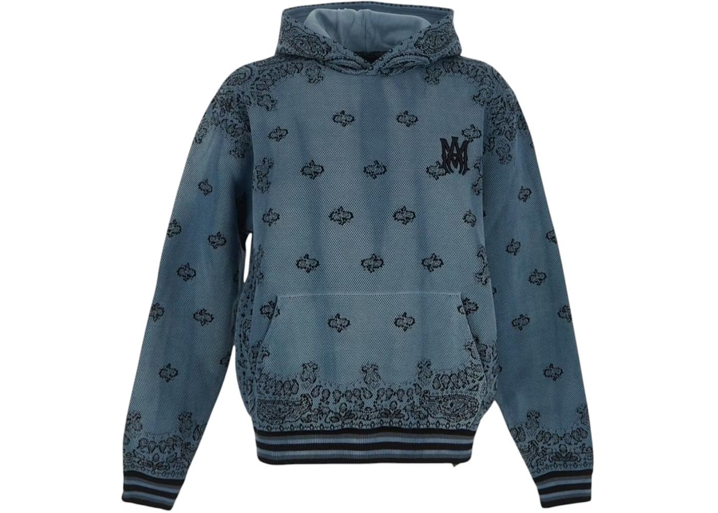 Amiri Bandana Basketball Hoodie Blue