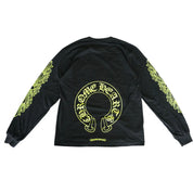 Chrome Hearts Neon Green Horseshoe Floral L/S T-Shirt