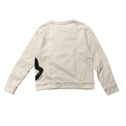 Moncler Black Painted Logo Crewneck White (Preowned Size S) - Pre-Owned