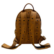 MCM Medium Visetos Stark Backpack Cognac Brown (Preowned) - Pre-Owned