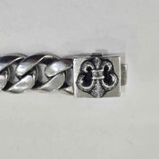 Chrome Hearts XL Diamond Fleur Cuban Link Bracelet (8 Inches) - Lightly Used