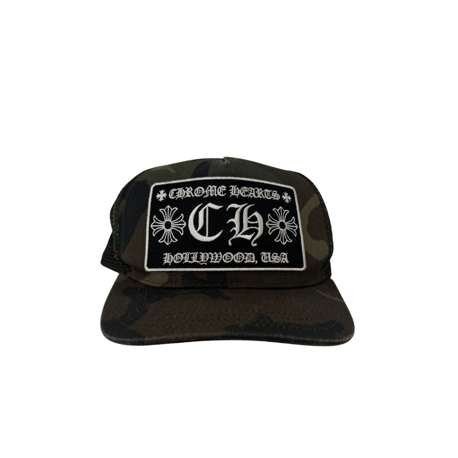 Chrome Hearts CH Hollywood Trucker Hat Camo - Lightly Used