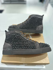 Christian Louboutin Louis Flat Veau Velour High-Top Brown - Pre-Owned Size 9