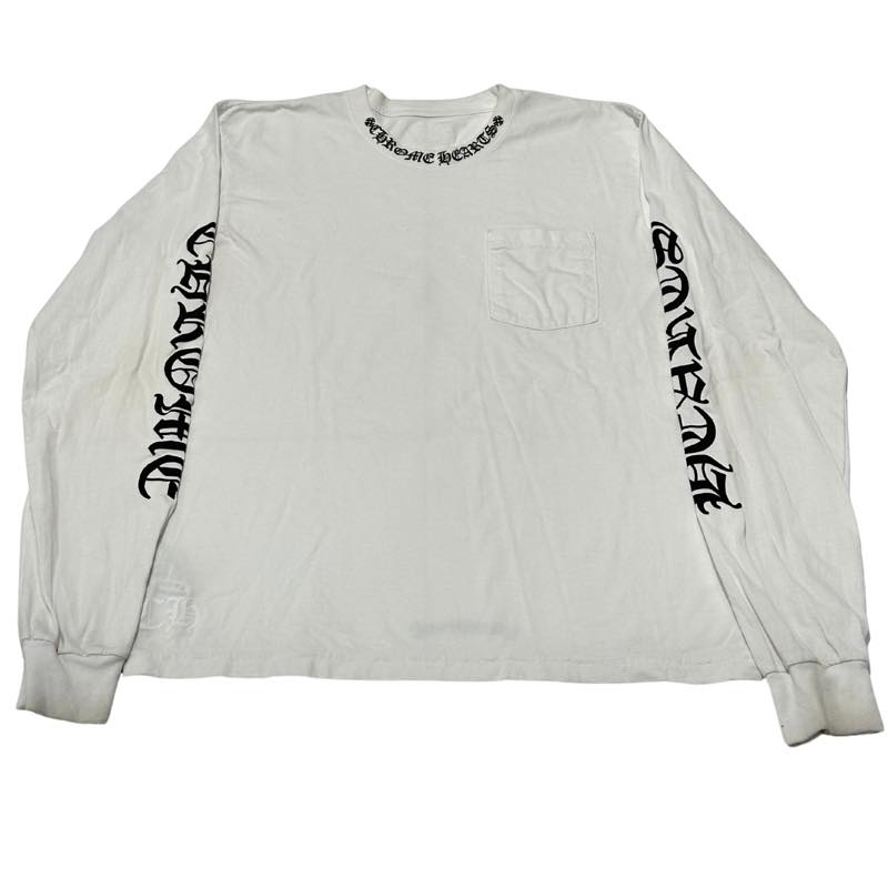 Chrome Hearts Neck Logo Long Sleeve T-Shirt White - Pre-Owned Size L