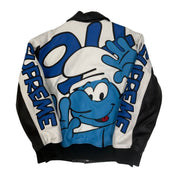 Supreme Smurfs Leather Varsity Jacket Black - Pre-Owned Size S