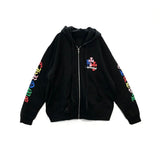 Chrome Hearts Multi Color Cross Cemetery Zip-Up Hoodie Black