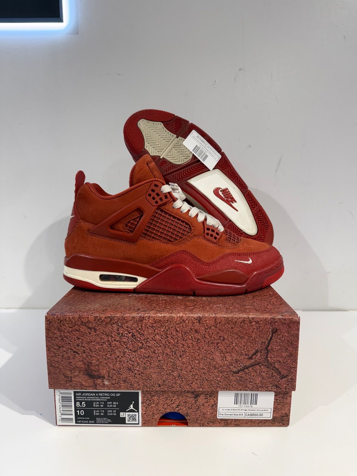 Air Jordan 4 Retro OG SP Nigel Sylvester Brick by Brick - Pre-Owned Size 8.5