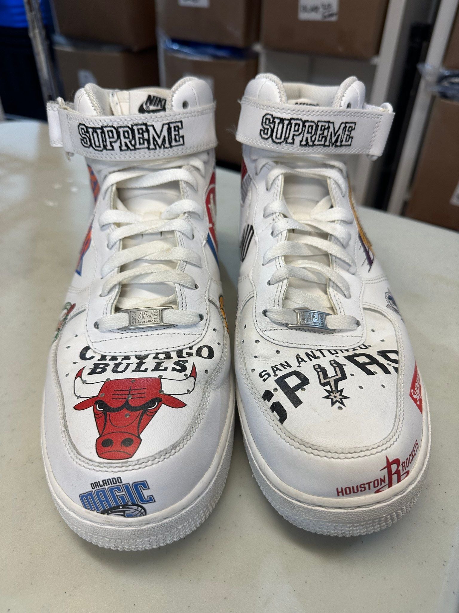 Nike Air Force 1 Mid Supreme NBA White - Pre-Owned Size 12 (No original box)