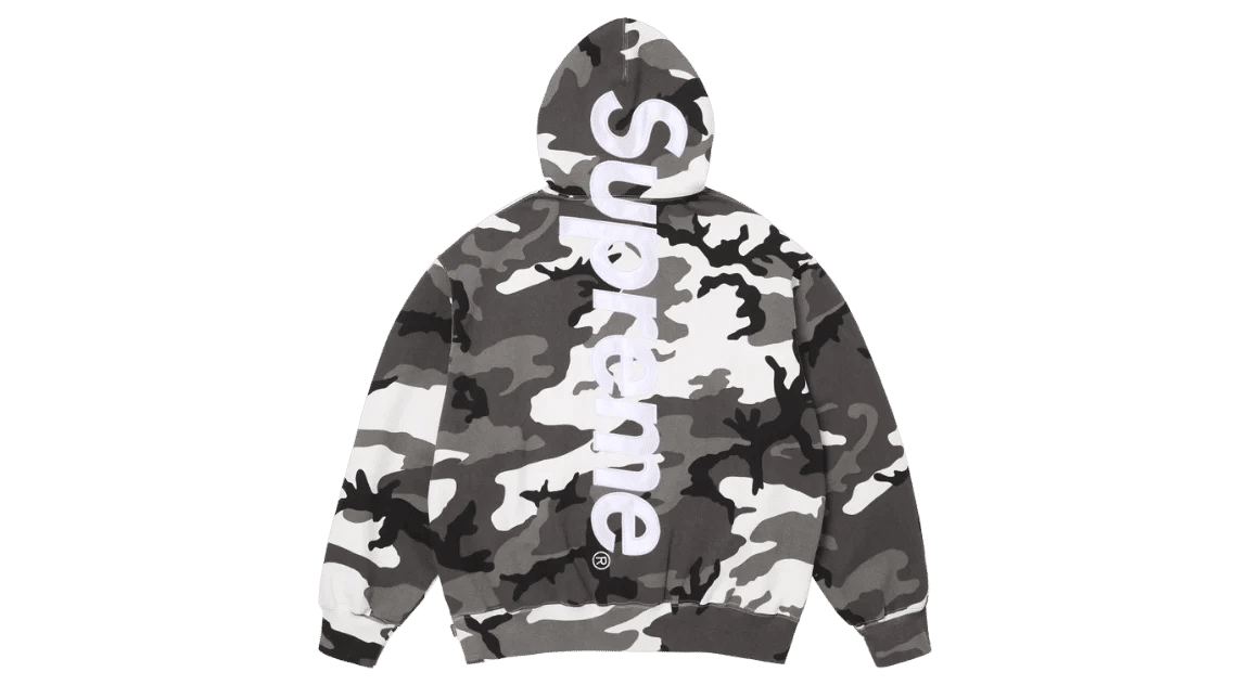 Supreme Satin Applique Hooded Sweatshirt (SS26) Snow Camo