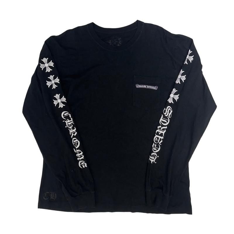 Chrome Hearts Scroll CH Plus Logo L/S T-Shirt Black - Pre-Owned Size XL