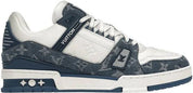 Louis Vuitton LV Trainer Monogram Denim White Blue - Lightly Pre-Owned Size 9