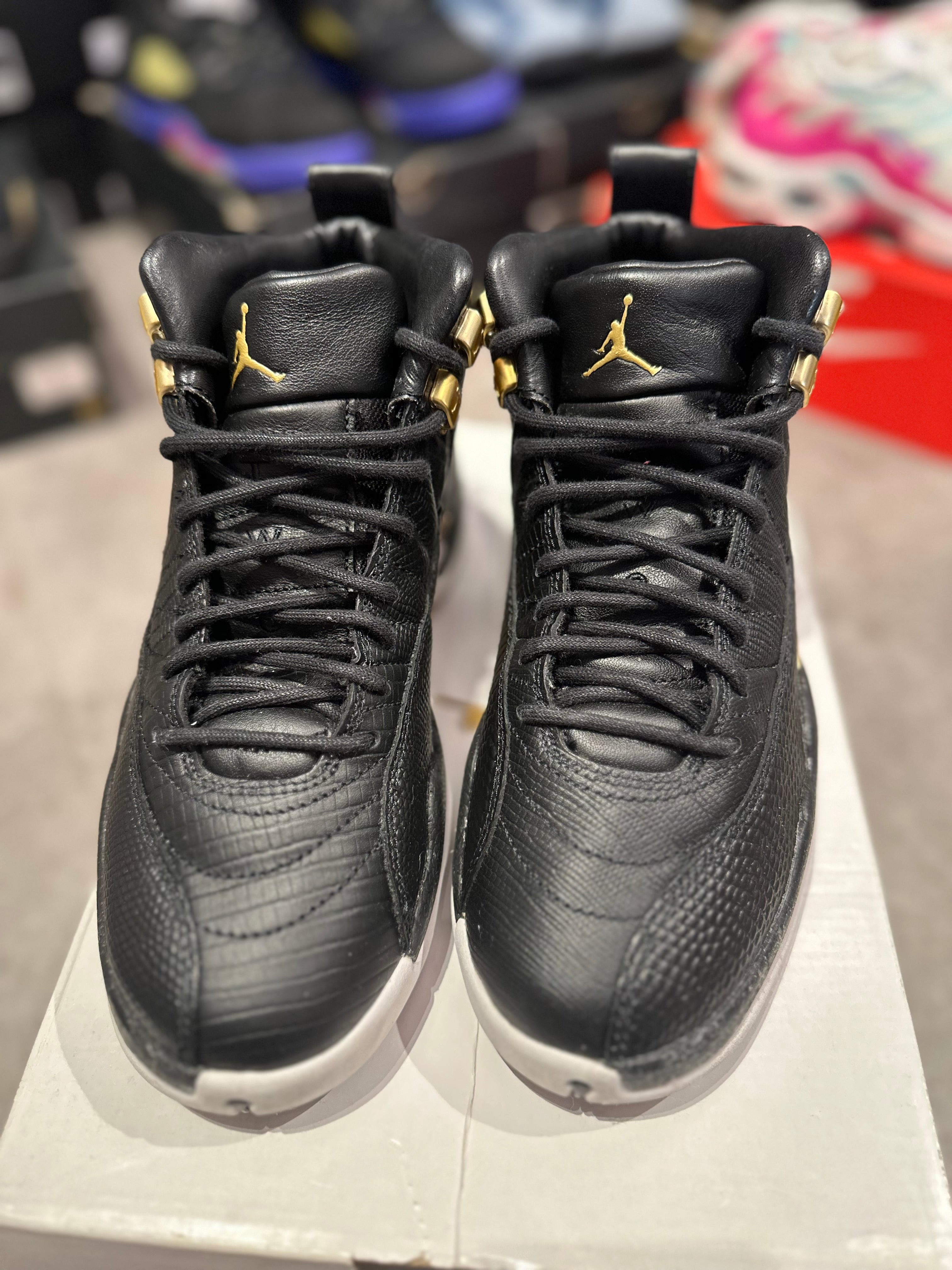 Jordan 12 Retro Black Metallic Gold White (W) (Preowned Size 6W) - Pre-Owned
