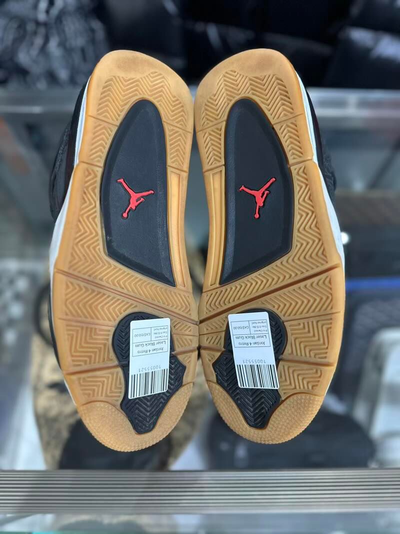 Jordan 4 Retro Laser Black Gum - Pre-Owned Size 11.5 (No original box)