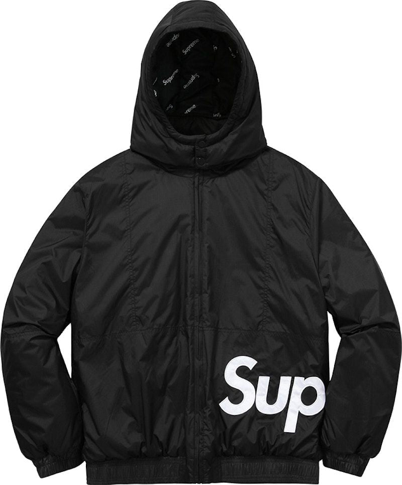 Supreme Sideline Logo Parka Jacket Black