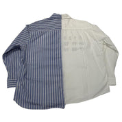 Maison Margiela MM6 Spliced Numbers Dress Shirt White/Blue - VNDS