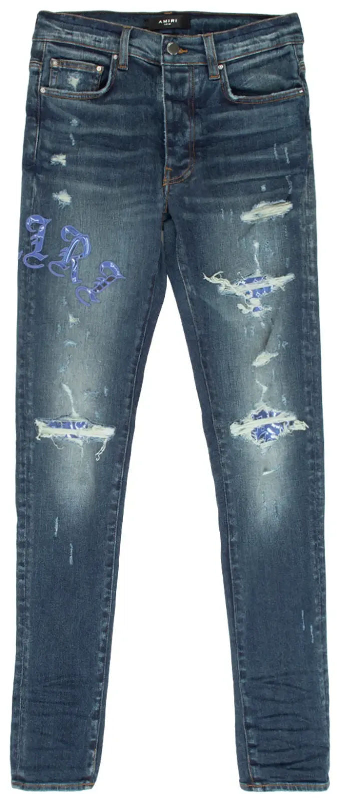 Amiri Old English Logo Skinny Jean Deep Classic