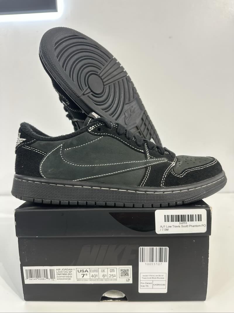 Jordan 1 Retro Low OG SP Travis Scott Black Phantom - Pre-Owned