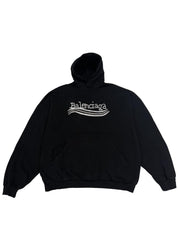 Balenciaga Hand Drawn Political Campaign Oversized Hoodie Black - Lightly Used Size XL