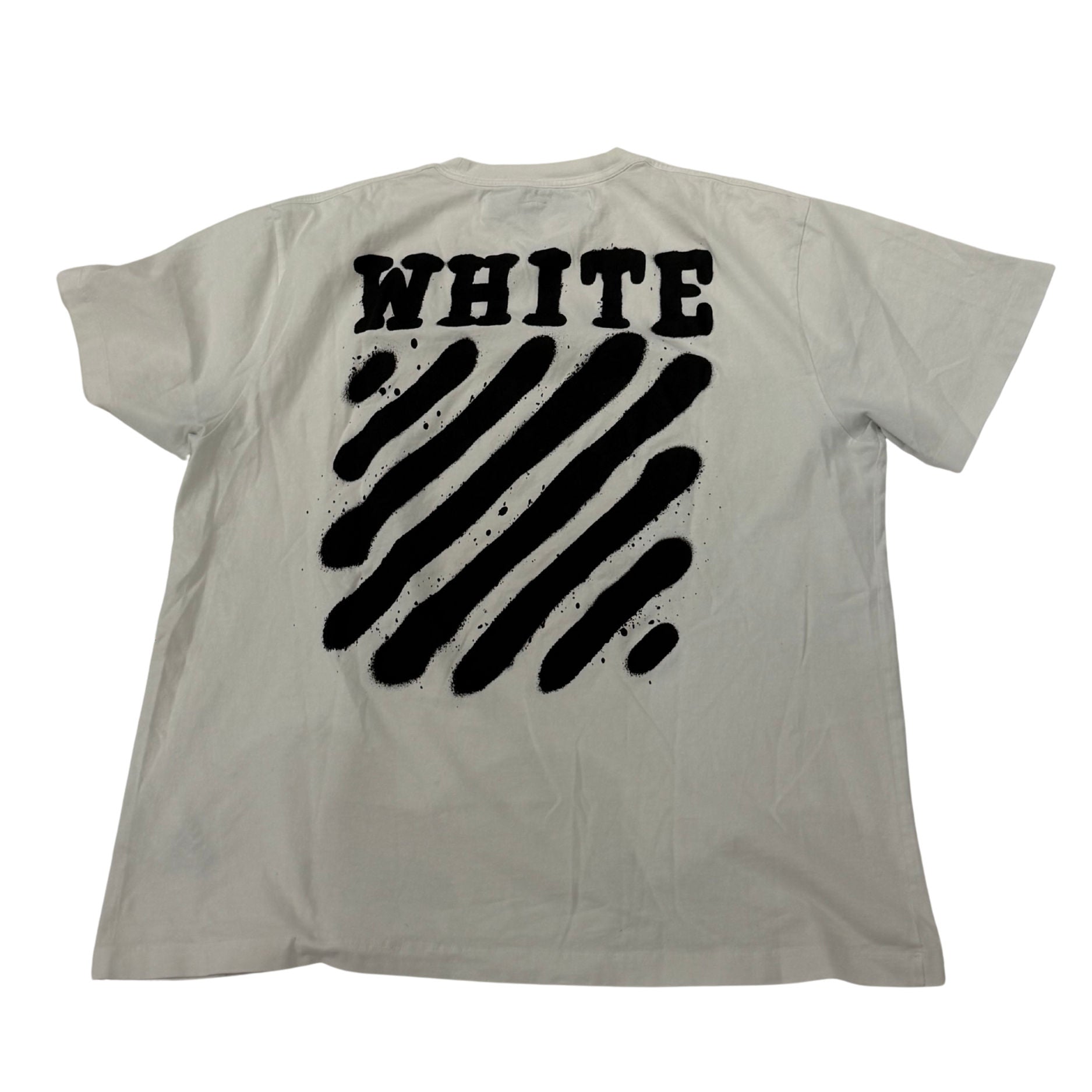 Off-White Incomplete Spray Paint Tee White - Pre-Owned Size L