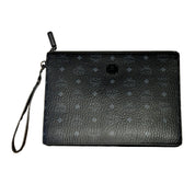 MCM Aren Wristlet Zip Pouch Black (Preowned) - Pre-Owned