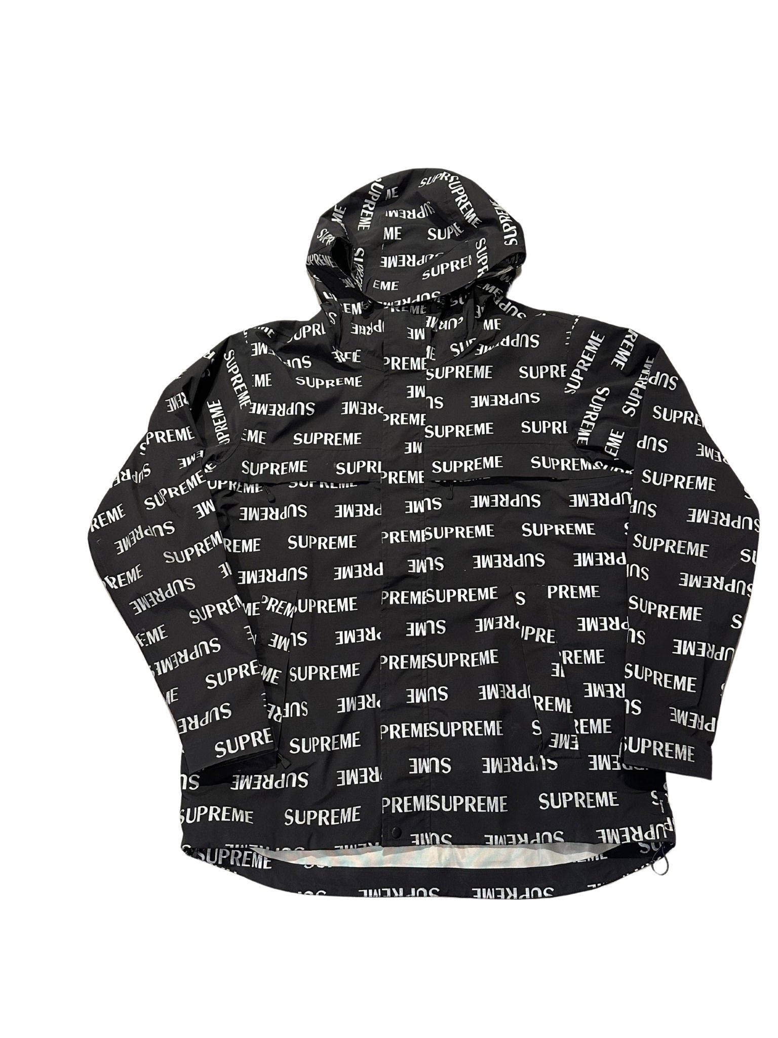 Supreme 3M Reflective Repeat Taped Seam Jacket Black - Pre-Owned Size XL