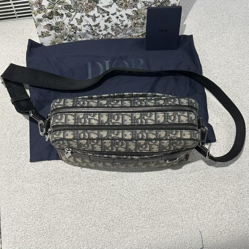 Dior Maxi Safari Bag with Strap Beige Oblique - Lightly Used