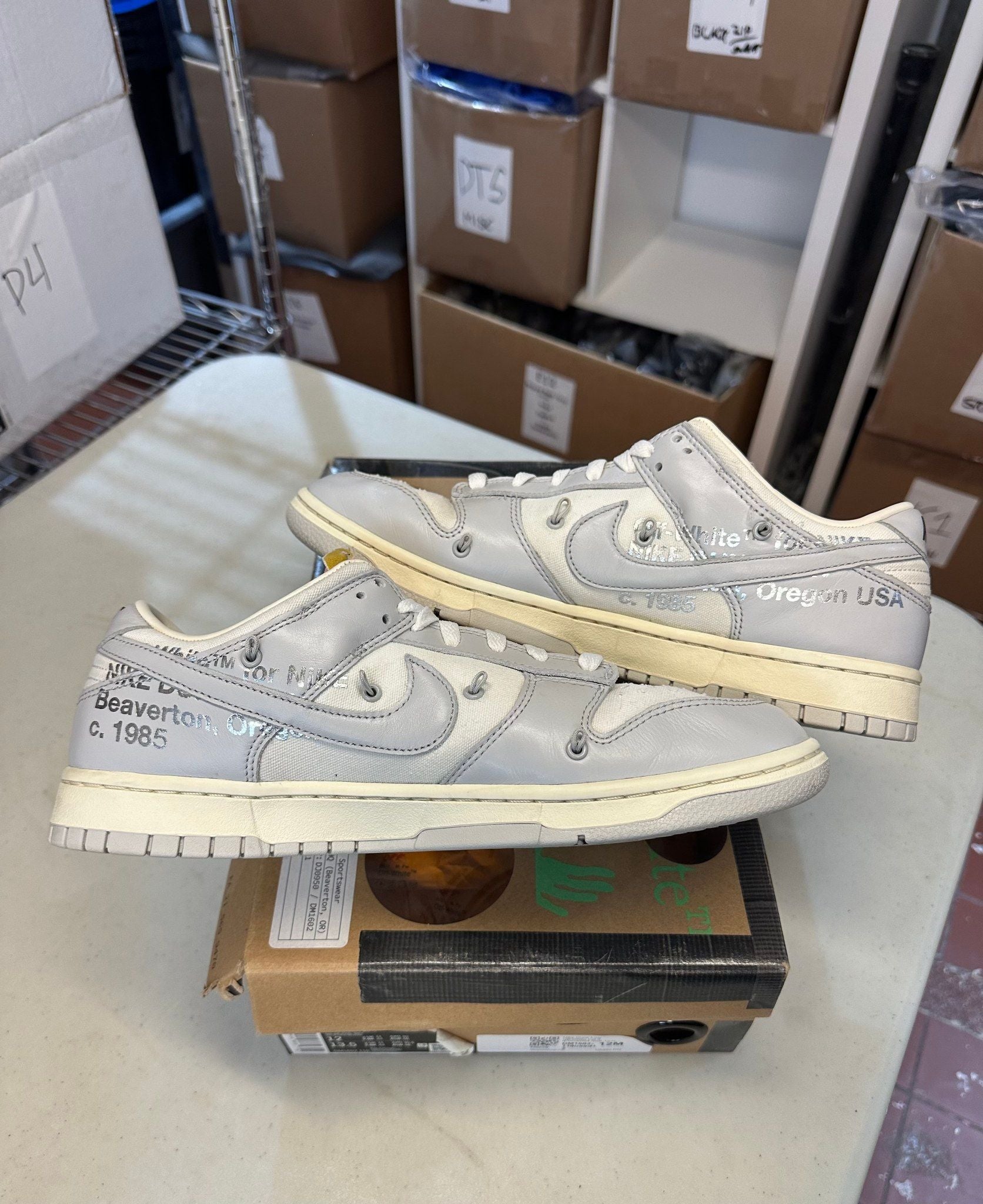 Nike Dunk Low Off-White Lot 6 (No Rope Laces) - Pre-Owned Size 12