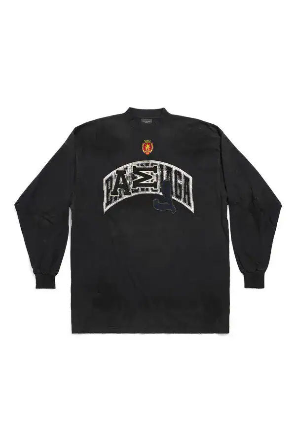 Balenciaga Skater Graffiti Logo L/S T-Shirt Black