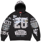 Supreme Warriors Applique Zip Up Hooded Sweatshirt Black