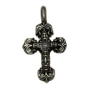 Chrome Hearts 9 Diamond Factory Set Tiny Filigree Cross Pendant - Lightly Used