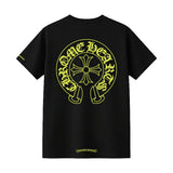 Chrome Hearts Neon Green Horseshoe T-Shirt Black