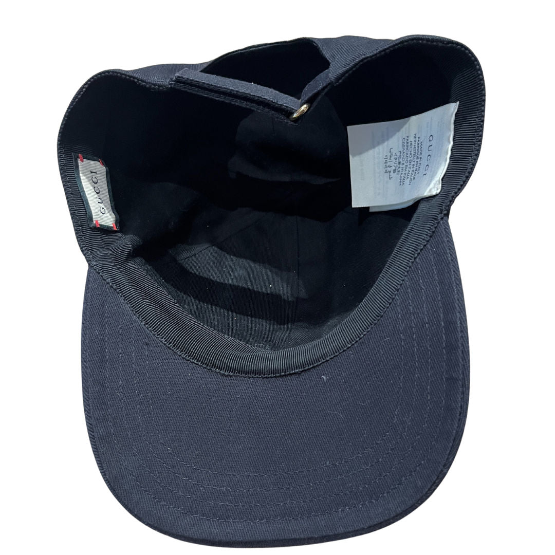 GUCCI La Saison Logo Label Drill Baseball Cap Black (Preowned) - Pre-Owned
