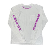 Chrome Hearts Purple Neck Logo L/S T-Shirt White - Lightly Pre-Owned Size XXL