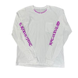 Chrome Hearts Purple Neck Logo L/S T-Shirt White - Lightly Pre-Owned Size XXL