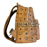 MCM Medium Visetos Stark Backpack Cognac Brown (Preowned) - Pre-Owned