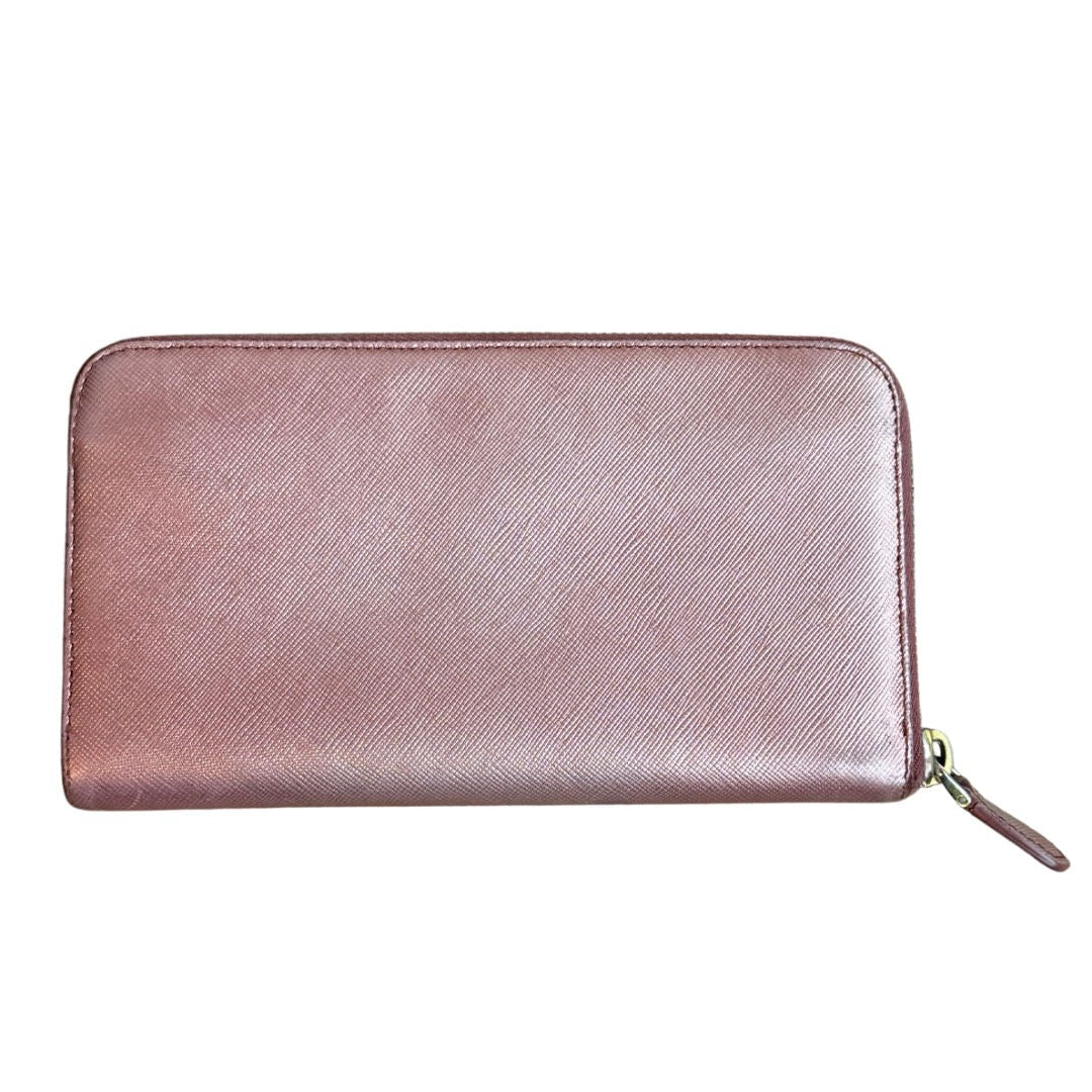 Prada Saffiano Metal Leather Continental Wallet Pink (Preowned) - Pre-Owned