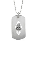 Chrome Hearts Dagger Dog Tag Pendant with 30in Ball Chain