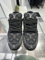 Louis Vuitton LV Trainer Black Monogram Denim - Lightly Used Size 10.5