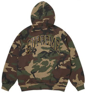 Supreme Cracked Raglan Zip Up Hooded Sweatshirt Woodland Camo