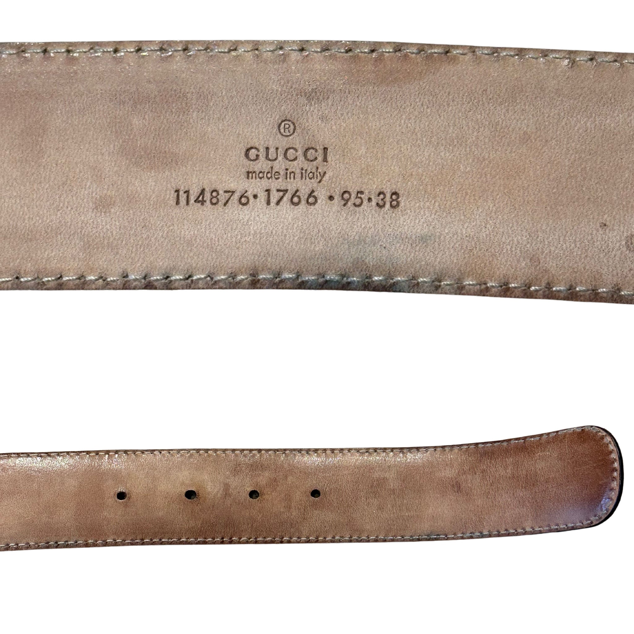 Gucci Guccissima Leather Belt (Preowned Size 95) - Pre-Owned