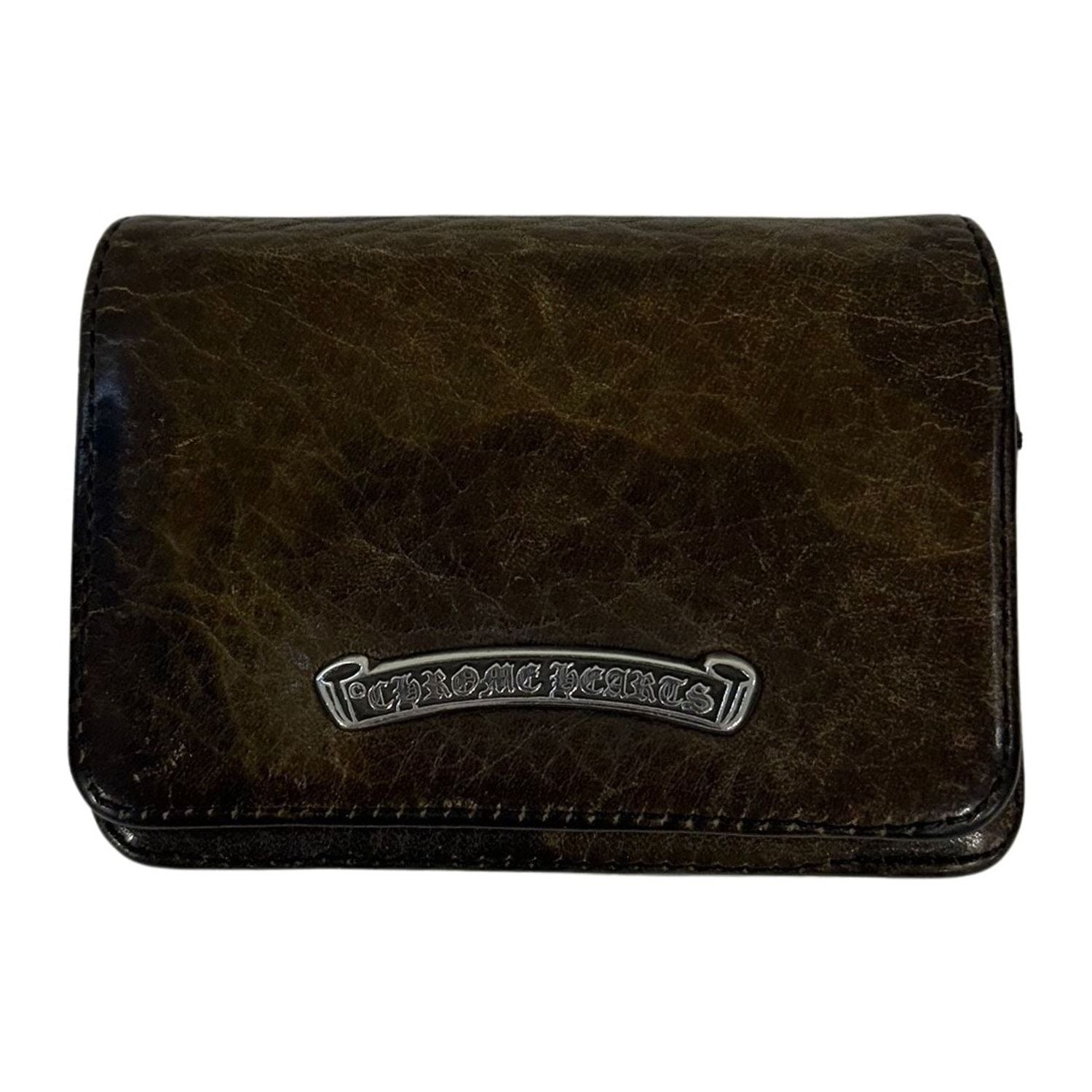 Chrome Hearts Scroll Logo Leather Card Case Camo - Lightly Used