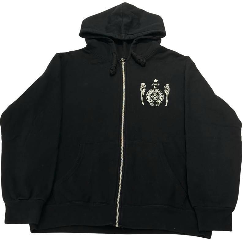 Chrome Hearts Foti Model Kit Parts Thermal Zip-Up Hoodie Black - Lightly Pre-Owned Size L