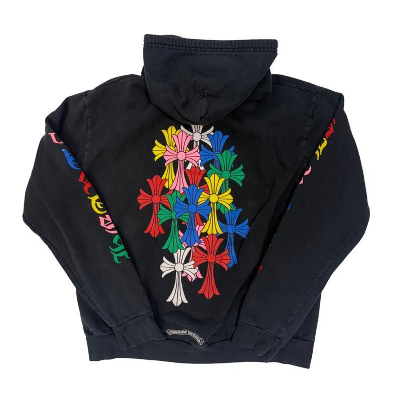 Chrome Hearts Multi Color Cross Cemetery Zip-Up Hoodie Black - Pre