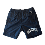 Ovo October Embroidered Logo Nylon Shorts Black (Preowned) - Pre-Owned