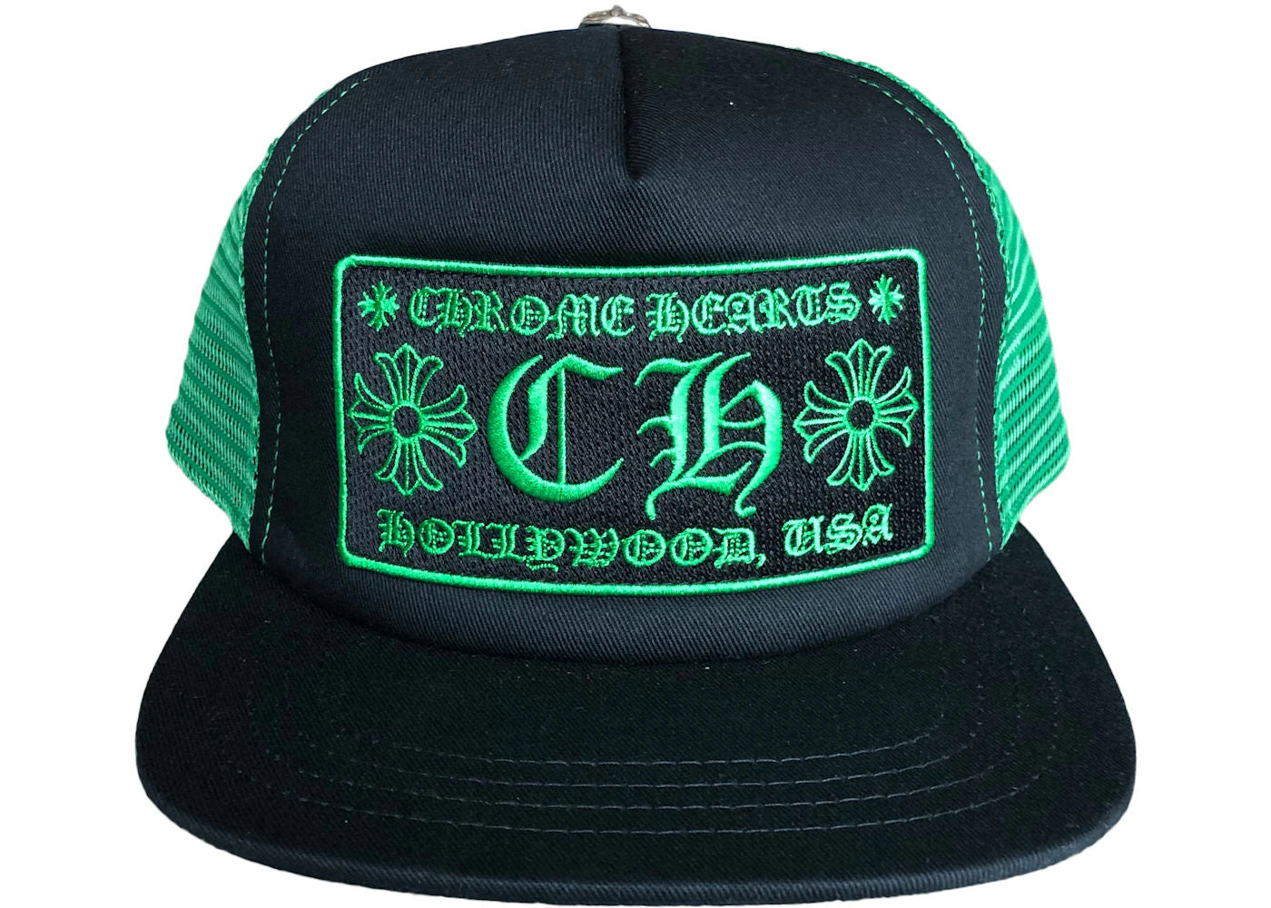 Chrome Hearts CH Hollywood Trucker Hat Black/Green (Lightly Used) - Pre-Owned