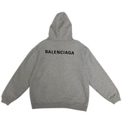 Balenciaga Logo Hoodie Grey - Lightly Pre-Owned Size L